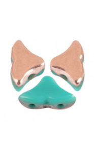 Les perles par Puca® Hélios beads Opaque green turquoise capri gold 63130/27101